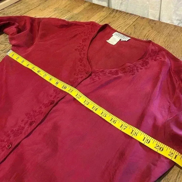 VINTAGE JACOB red  silk blouse size S - Picture 9 of 9